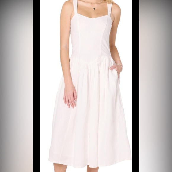 The drop balu feminine shaped White Midi Dress - Picture 4 of 10